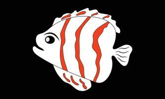 schattig tropisch vis - een afbeelding voor kleuren. vector lineair vis - dier ontwerp element. aquarium vis - huisdier. schets. hand- tekening vis vector illustratie
