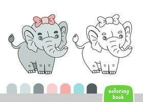 kleur boek voor kinderen olifant bladzijde voor boeken tijdschriften vector illustratie sjabloon