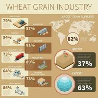 tarwe graan industrie infographics vector