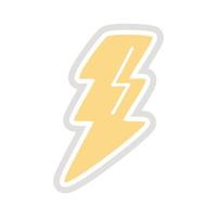 power ray sticker platte stijlicoon vector