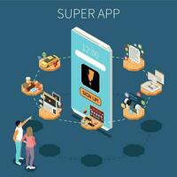 superapp isometrische samenstelling vector