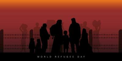 wereld vluchteling dag, vector illustratie