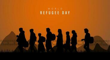 wereld vluchteling dag, vector illustratie