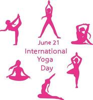 Internationale yoga dag 21 juni vector