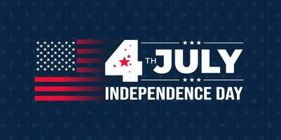 4e van juli Verenigde staten onafhankelijkheid dag viering Promotie reclame achtergrond, poster, kaart of banier sjabloon met Amerikaans vlag en typografie. onafhankelijkheid dag Verenigde Staten van Amerika feestelijk decoratie. vector