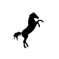 mustang staan Aan terug hoeven. geest van vrijheid. zwart logo van zoogdier dier. vector illustratie paard silhouet. sterk hengst