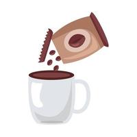 koffie keramische beker drinken en tas pictogram vector