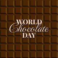 wereld chocola dag, illustratie ontwerp van groet poster of sociaal media post voor wereld chocola dag vector