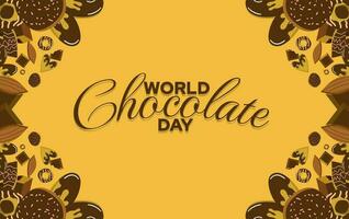 wereld chocola dag, illustratie ontwerp van groet banier of poster voor wereld chocola dag vector