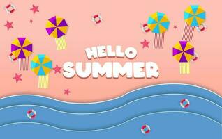kleurrijk zomer achtergrond lay-out banier ontwerp, vlak stijl vector ontwerp voor zomer banier