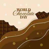 wereld chocola dag, illustratie ontwerp van groet poster of sociaal media post voor wereld chocola dag vector