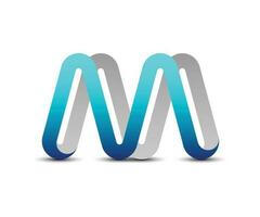 3d m logo ontwerp vector sjabloon