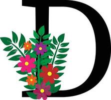 d bloemen alfabet ontwerp vector