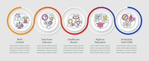 voortplantings- rechten lus infographic sjabloon. geslacht gelijkwaardigheid. gegevens visualisatie met 5 stappen. bewerkbare tijdlijn info grafiek. workflow lay-out met lijn pictogrammen vector