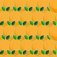 naadloze patroon met perzik fruit in vlakke stijl vector