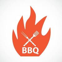 BBQ-pictogram met grillgereedschap vector