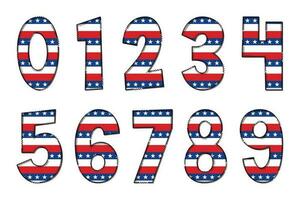 handgemaakt Amerikaans vlag brieven. kleur creatief kunst typografisch ontwerp vector