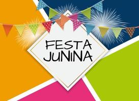 festa junina vakantie achtergrond. traditioneel het festivalfeest van juni in Brazilië vector