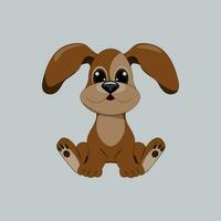 schattig bruin puppy met groot oren. vector