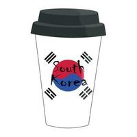 koffie kop met een vlag zuiden Korea. vector