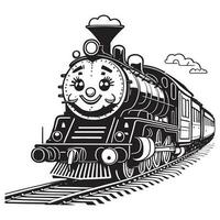 vector trein silhouet, trein clip art vector. grappig karton trein vector