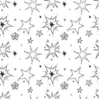 naadloos hand- getrokken sterren patroon. tekening ster, schetsen nacht lucht vector illustratie