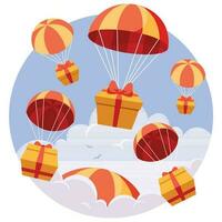 geschenk airdrop Aan wit vector