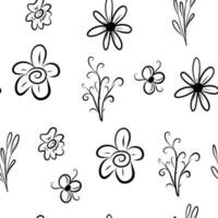 gemakkelijk tekening bloemen patroon vector