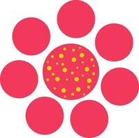 roze bloem gemaakt met cirkels. vector
