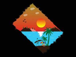 genieten zomer vakanties t-shirt ontwerp vector illustratie en kleding vector ontwerp, afdrukken, typografie, poster, embleem met palm bomen. met surfing Mens, vector afdrukken ontwerp kunstwerk, zomer t-shirt