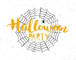 halloween wenskaart. belettering kalligrafie teken en met de hand getekende elementen, uitnodiging voor feest of vakantie banner ontwerp vectorillustratie vector