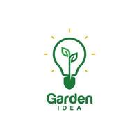 tuin idee, slim idee tuin, groen idee, logo ontwerp vector illustratie