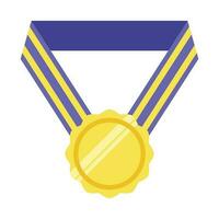 goud medaille of winnaar prijs icoon, logo. geschikt voor de ontwerp element van een kampioenschap medaille, eerste plaats winnaar, goud, zilver en bronzen medaillewinnaar. cirkel prijzen met linten. prestatie symbool. vector