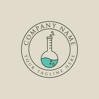 erlenmeyer laboratorium lijn kunst logo ontwerp met minimalistische stijl logo vector illustratie ontwerp