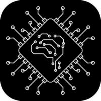 kunstmatig intelligentie- glyph vlak icoon elementen voor bedrijf ai symbool concept vector