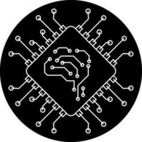 kunstmatig intelligentie- glyph icoon vector elementen voor bedrijf ai symbool concept