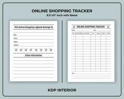 online boodschappen doen tracker en logboek vector