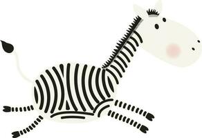 tekenfilm schattig zebra loopt vector