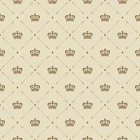 koninklijk behang naadloos patroon met kroon en decoratieve elementen. luxe achtergrond vector
