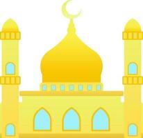 moskee vector illustratie. glimmend moskee icoon voor teken en symbool van moslim aanbidden plaats. moskee helling icoon van Islam religie en moslim vertrouwen. plaats van moslim naar bidden