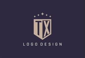 TX eerste schild logo icoon meetkundig stijl ontwerp vector