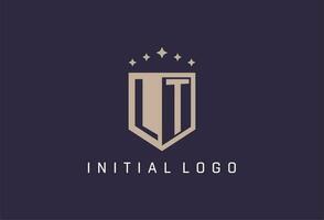 lt eerste schild logo icoon meetkundig stijl ontwerp vector