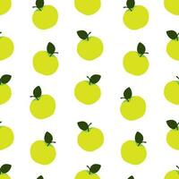 vector naadloos patroon met groen appels en bladeren in tekenfilm stijl