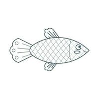 kleurrijk vis, zee dier. een inwoner van de zee wereld, een schattig onderwater- schepsel. lijn kunst. vector
