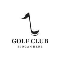 golf bal en stok en golf Cursus logo sjabloon ontwerp. logo voor professioneel golf team, golf club, toernooi, bedrijf, evenement. vector