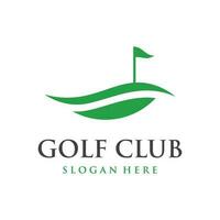 golf bal en stok en golf Cursus logo sjabloon ontwerp. logo voor professioneel golf team, golf club, toernooi, bedrijf, evenement. vector