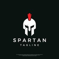gemakkelijk Grieks spartaans krijger helm logo sjabloon ontwerp, met creatief idee. vector