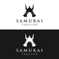 Japans samurai krijger helm logotype ontwerp met modern bewerkbare vector illustratie.