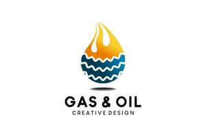 creatief abstract gas- en brand logo illustratie ontwerp vector