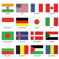 verschillend landen nationaal vlag vector illustratie